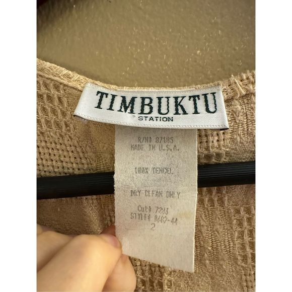 Vintage Timbuktu | Jackets & Vests | Women’s Cream Tencel Button Up Woven Vest S - Picture 3 of 3